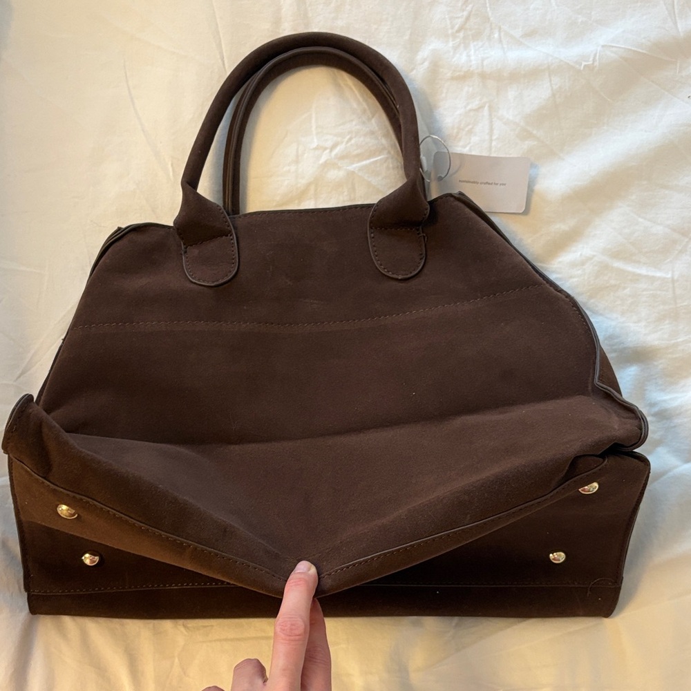Chic Brown Suede Satchel
